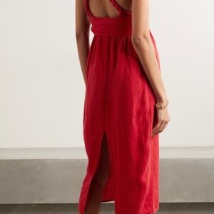 Mara Hoffman Calypso Tie Belted Red Dress